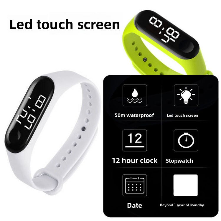 LED touch digital waterproof sports wrist watch