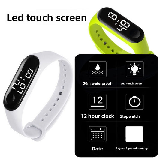 LED touch digital waterproof sports wrist watch