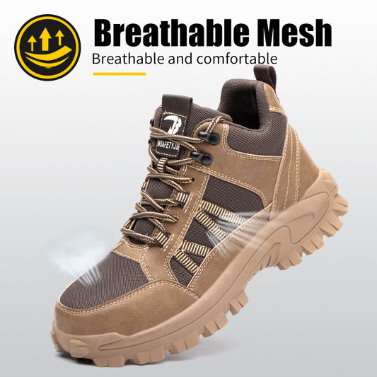 Men's Breathable Steel Toe Safety Work Shoes
